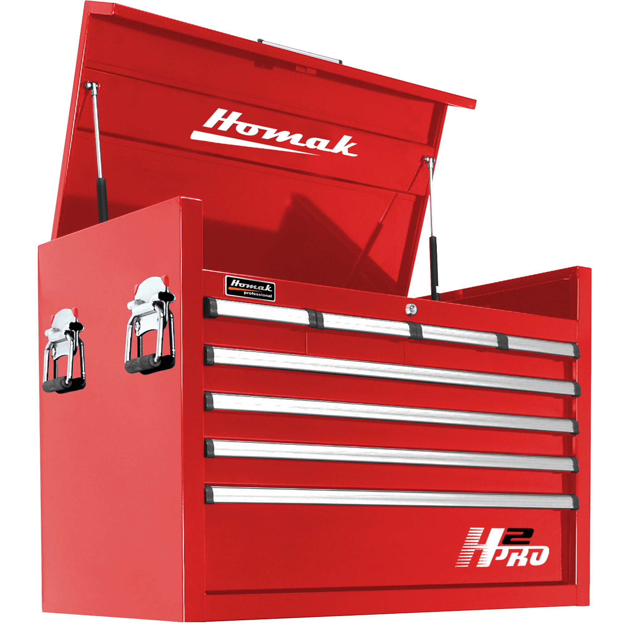 Homak H2PRO Series 36in. 8-Drawer Top Tool Chest, Red, 35 1/4in.W x 21 3/4in.D x 24 1/2in.H, Model# RD02036081